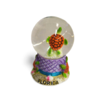 Polyresin Turtles Snow Globe with Florida text - Orange, Pink and Blue (Small Size)