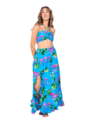 Adjustable Waist / Bra Skirt Halter Set Ladies Hawaiian Prepack