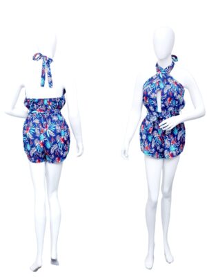 Two Function Smoking / Halter Romper with Pocket - Ladies Hawaiian Prepack