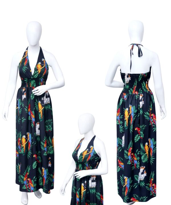 Adjustable Waist - Halter Maxi Ladies Hawaiian Dress Prepack