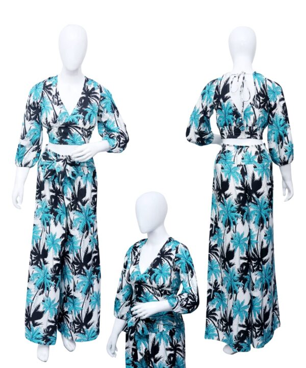 Adjustable Crop Top and Palazzo Pant Set Ladies Hawaiian Prepack