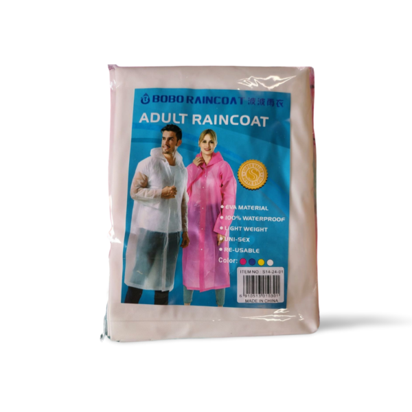 BoBo Adult Raincoat - Pink, Blue, Yellow, White