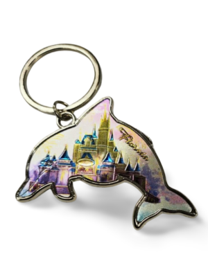 Florida Fish Shape Metal Key Chain - "Castle Light"