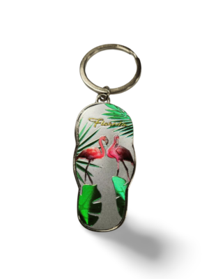 Florida Metal Key Chain - "Flamingo"