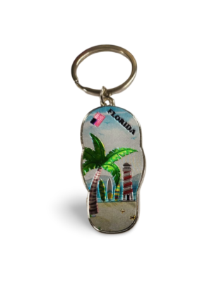 Florida Metal Key Chain - "Beach Life"