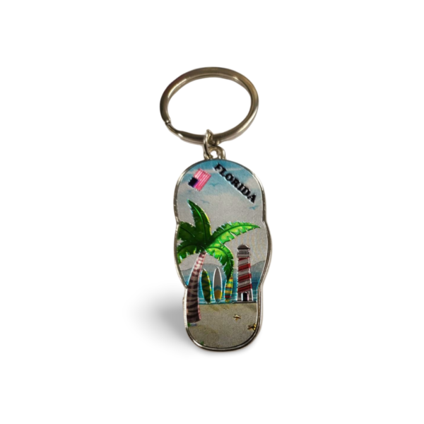 Florida Metal Key Chain - "Beach Life"