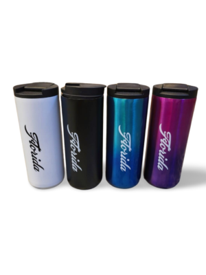 Florida Stainless Steel Bottle (Hot and Cold) - "Coffee Cup/Bottle" White, Black, Blue, Red