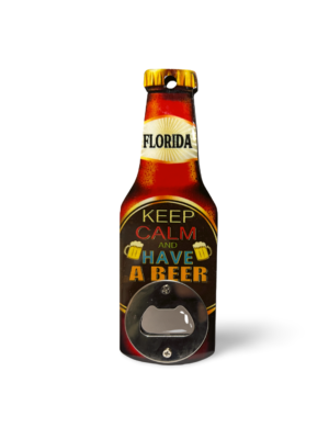 Florida Wooden Magnet Bottle Opener - "Keep Calm and Have a Beer"