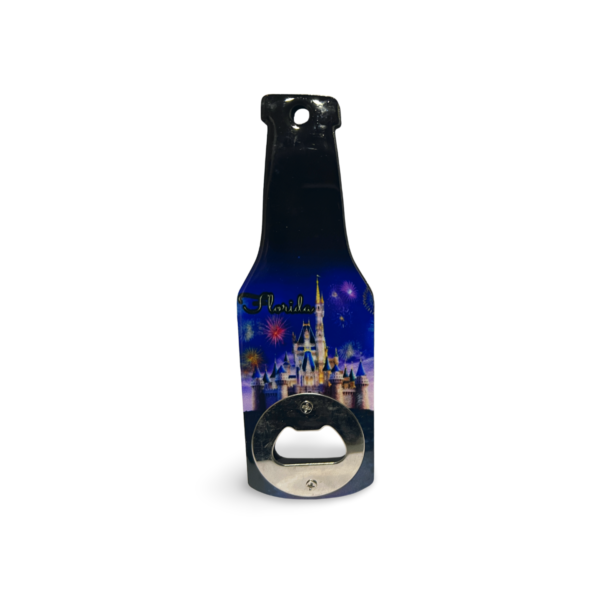 Florida Wooden Magnet Bottle Opener - "Castle Night"