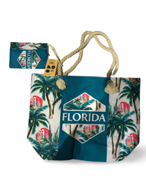 Florida Beach Bag with Purse - "Palm trees"