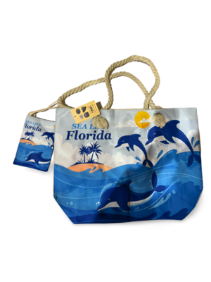 Florida Beach Bag with Purse - "Sea Life Design"