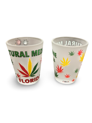 Florida Shot Glass - "Colorful Weed Leaf"