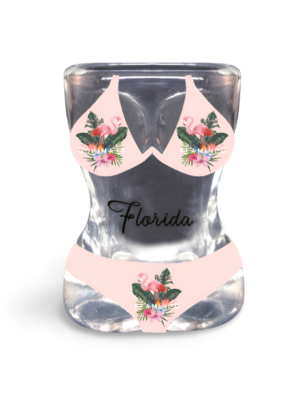 Florida Shot Glass - "Leaf & Flamingo"