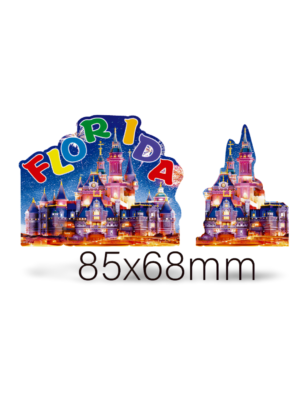 Florida 3D Magnet - "Castle with Fireworks Design"