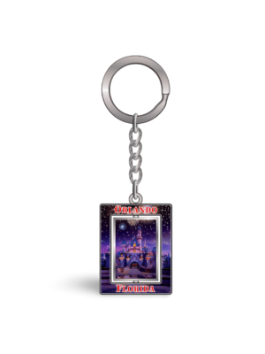 Florida Metal Key Chain - "Orlando Night Castle"