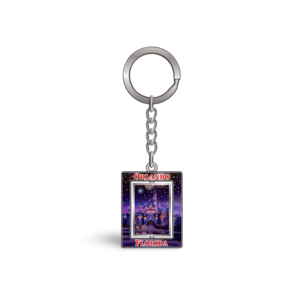 Florida Metal Key Chain - "Orlando Night Castle"