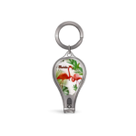 Florida Nail Clipper Key Chain (Metal) - "Flamingo & Leaf"