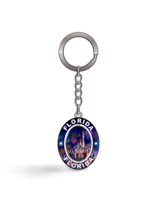 Florida Metal Key Chain - "Night High Castle"