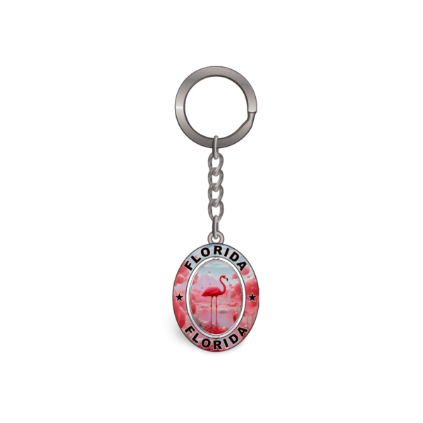 Florida Metal Key Chain - "Sky & Flamingo"