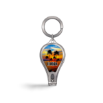 Florida Nail Clipper Key Chain (Metal) - "Sunset & Palm Trees"