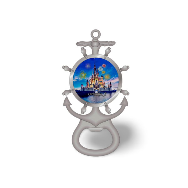 Florida Magnet Bottle Opener (Metal) - "Orlando Day Castle"