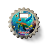 Florida 3-in-1 Coaster, Magnet, and Bottle Opener (Metal) - "Tortoise in Ocean"