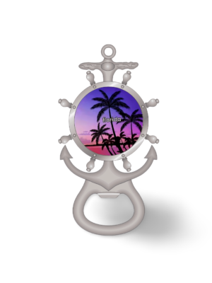 Florida Magnet Bottle Opener (Metal) - "Palm Trees"