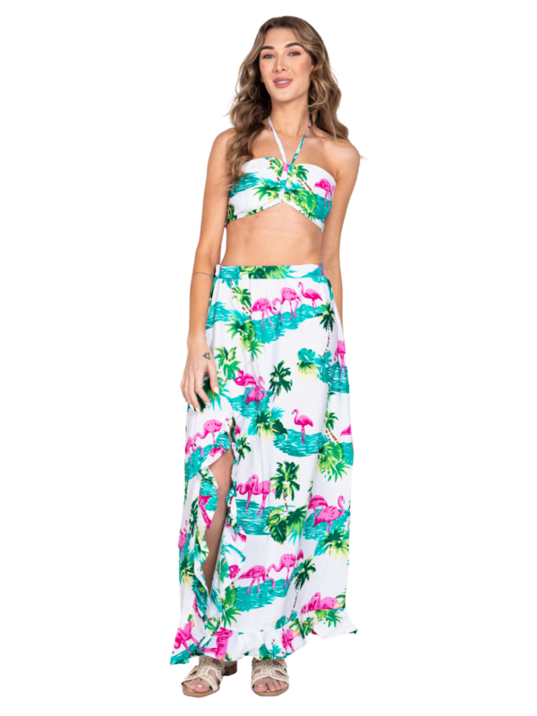 Adjustable Waist / Bra Skirt Halter Set Ladies Hawaiian Prepack