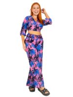 Adjustable Crop Top and Palazzo Pant Set Ladies Hawaiian Prepack