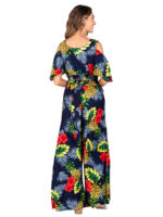 Adjustable Waist Palazzo Pant - Hawaiian Ladies Cold Shoulder Jumpsuit Prepack
