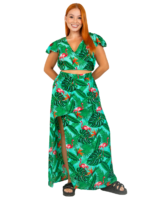 Adjustable Crop Top and Maxi Skirt Set Ladies Hawaiian Prepack
