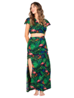 Adjustable Crop Top and Maxi Skirt Set Ladies Hawaiian Prepack