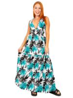 Adjustable Waist - Halter Long Maxi Ladies Hawaiian Dress Prepack
