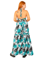 Adjustable Waist - Halter Long Maxi Ladies Hawaiian Dress Prepack