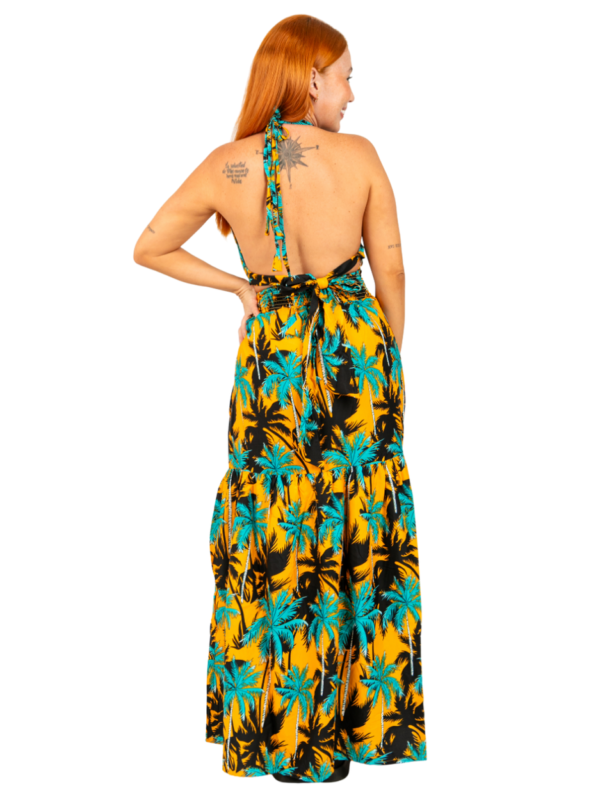 Adjustable Waist - Halter Long Maxi Ladies Hawaiian Dress Prepack