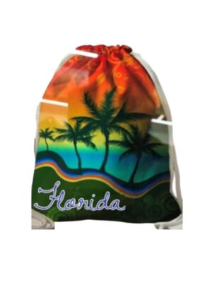 Florida String Backpack - "Palm Trees & Sunset"