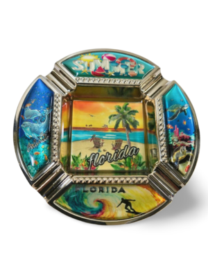 Florida Zinc Alloy Ashtray - "Sea Beach"