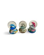 Polyresin Dolphin Snow Globe with Florida - Blue, Grey and Pink (Small Size)