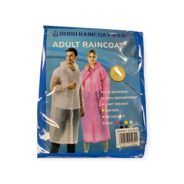 BoBo Adult Raincoat - Pink, Blue, Yellow, White