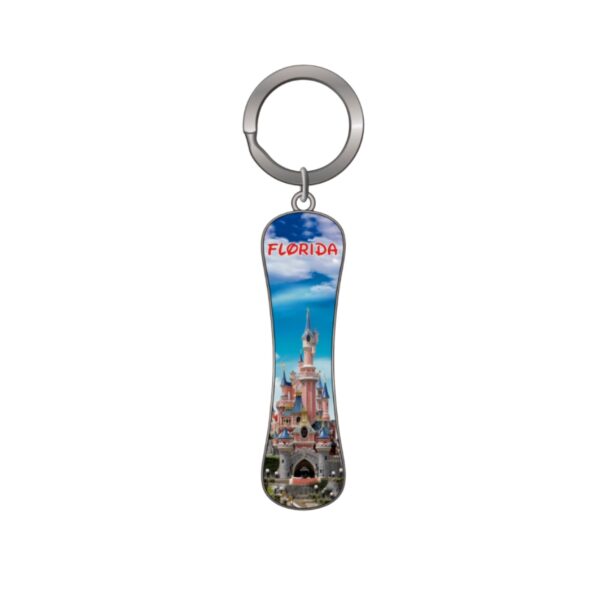 Florida Skateboard Metal Key Chain - "Castle of Florida"