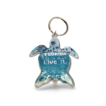 Florida Turtle Shape Acrylic Key Chain - "Life is Short. Live It."