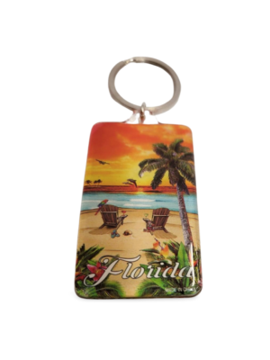 Florida Acrylic Key Chain - "Sunset at Beach"