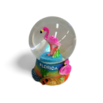 Polyresin Flamingo Snow Globe with Florida - All Pink with Base variation (Large Size)