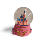 Polyresin Castle Snow Globe with Florida - Pink and Blue