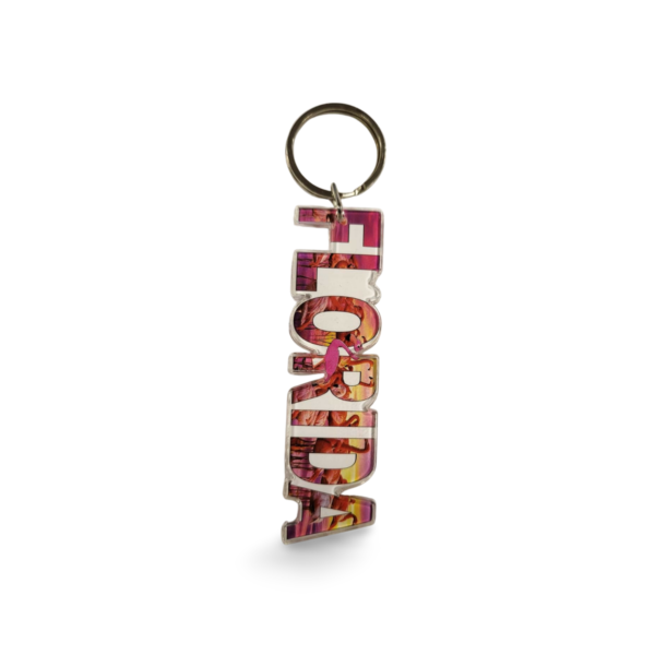 Florida Acrylic Name Key Chain - "Red Flamingo"