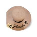 Florida Straw Hat - "Coconut Tree" Navy, Pastel Grey, Pinkish Grey, Heathered Grey, Clay Brown, Hazel Green