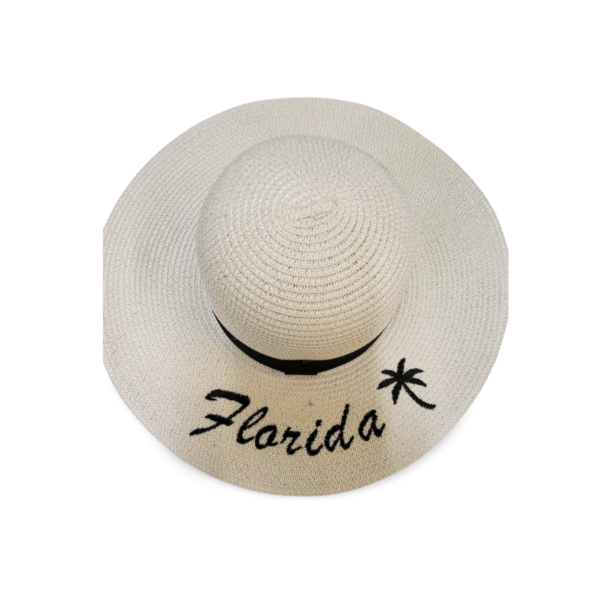 Florida Straw Hat - "Coconut Tree" Navy, Pastel Grey, Pinkish Grey, Heathered Grey, Clay Brown, Hazel Green