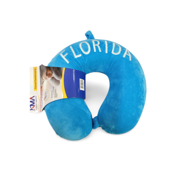 Florida Memory Foam Travel Pillow - Black, Pink, Grey, Blue, Navy Blue, Brown