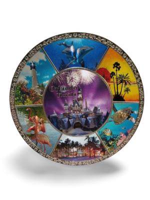 Florida Alloy Decorative Plate (Large) - "Orlando Night Castle"