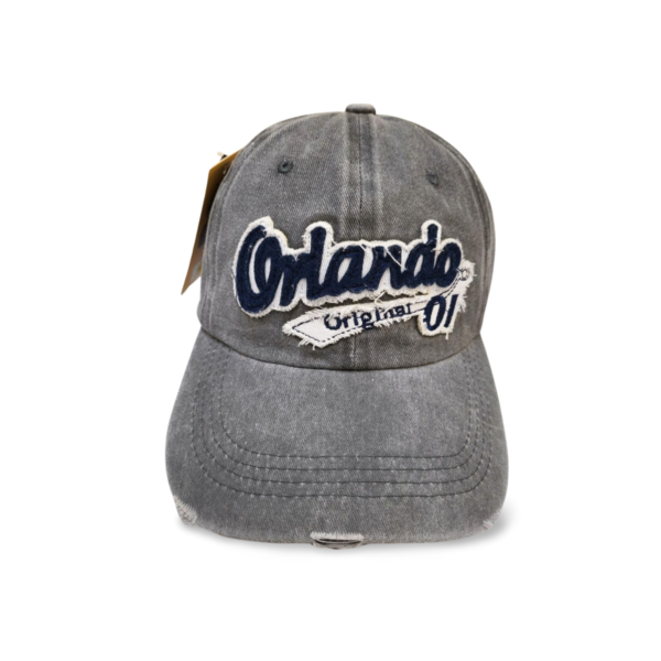 Florida 100% Cotton Cap - "Orlando Florida" Black, Grey, Blue, Red